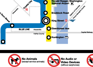 Part 11 of Metrorail system map